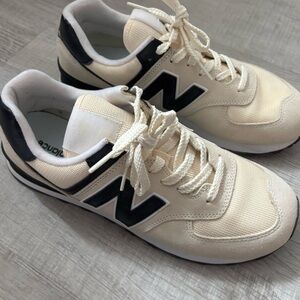 New Balance Women’s Sneakers in Cream with Black N Logo